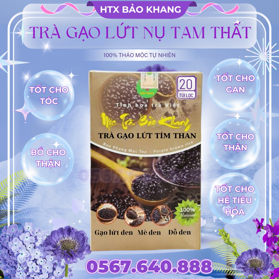 Trà Túi Lọc Gạo Lứt Tím Than Bảo Khang