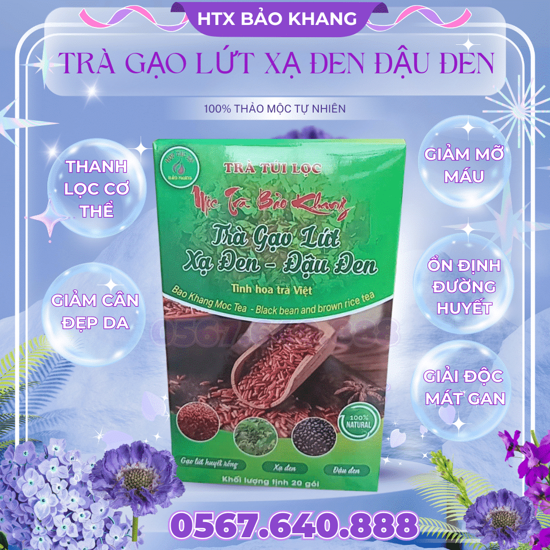 Trà Túi Lọc Gạo Lứt Xạ Đen Đậu Đen Bảo Khang