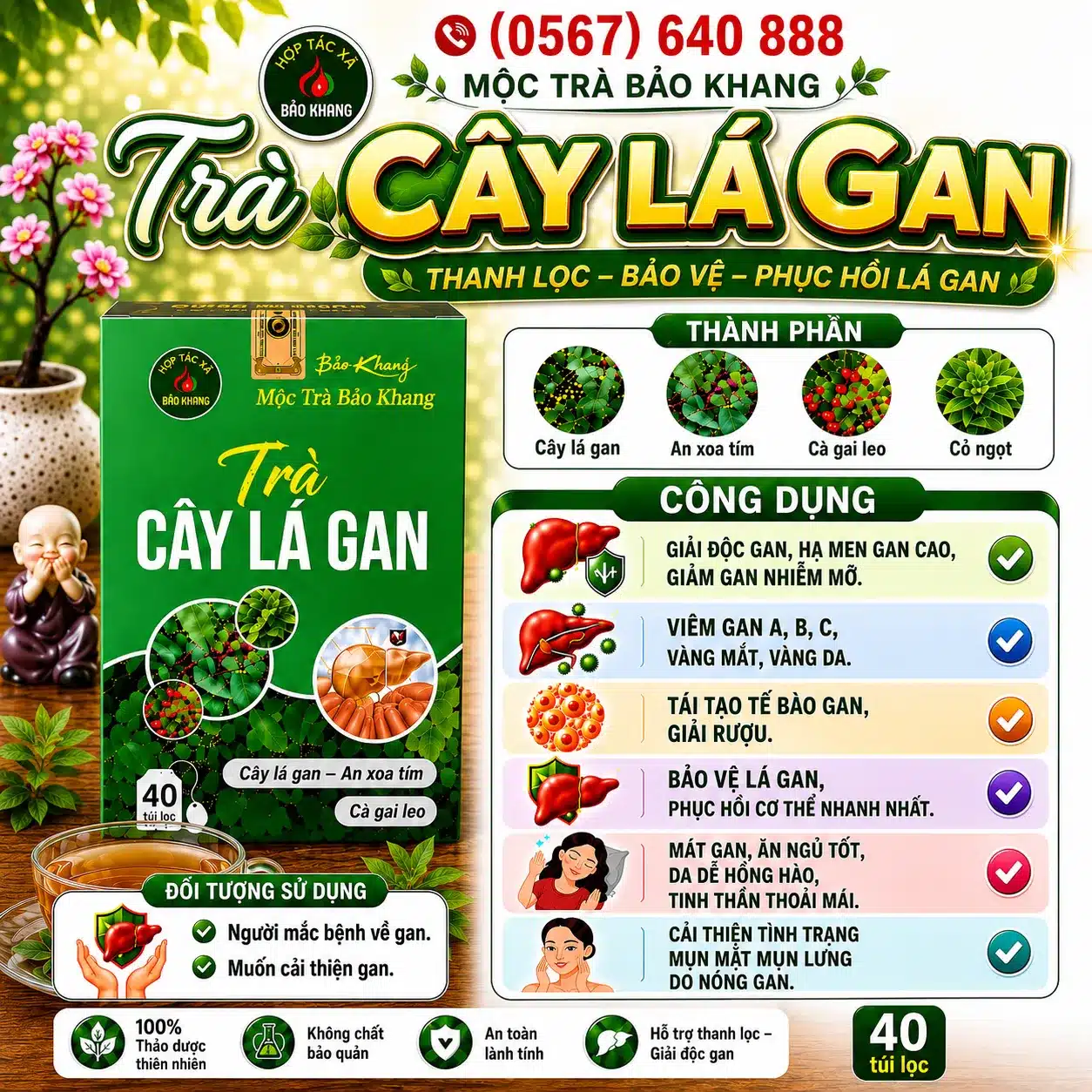 Trà Túi Lọc Cây Lá Gan Bảo Khang