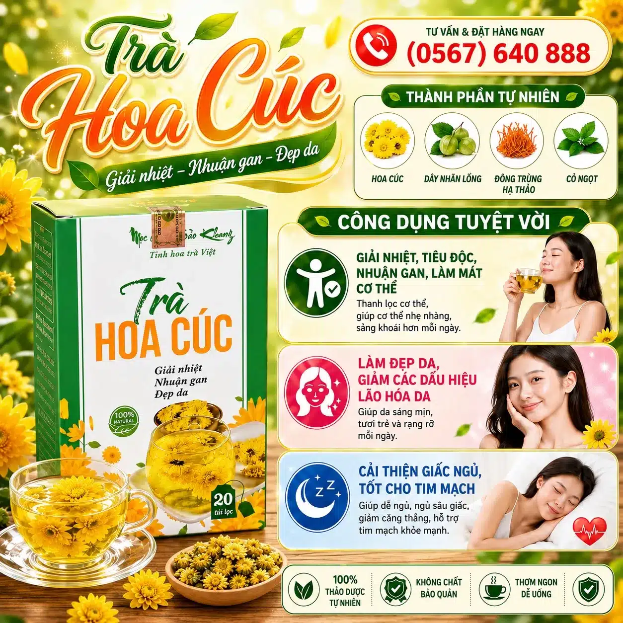 Trà Túi Lọc Hoa Cúc Bảo Khang