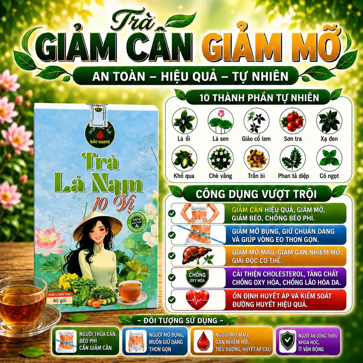 Trà Túi Lọc Lá Nam 10 Vị Bảo Khang